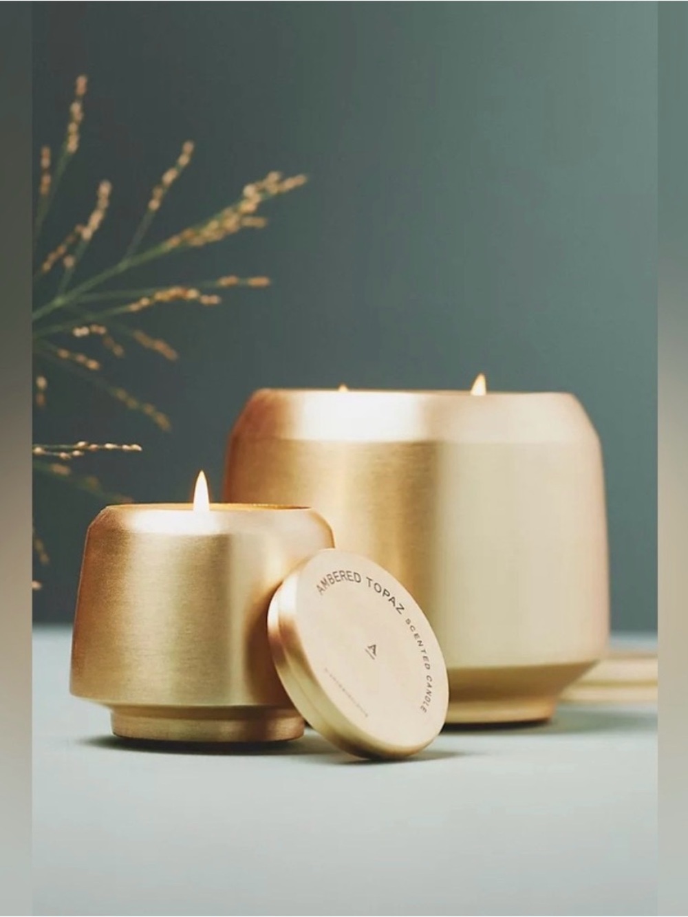 Anthropologie ambered topaz small candle